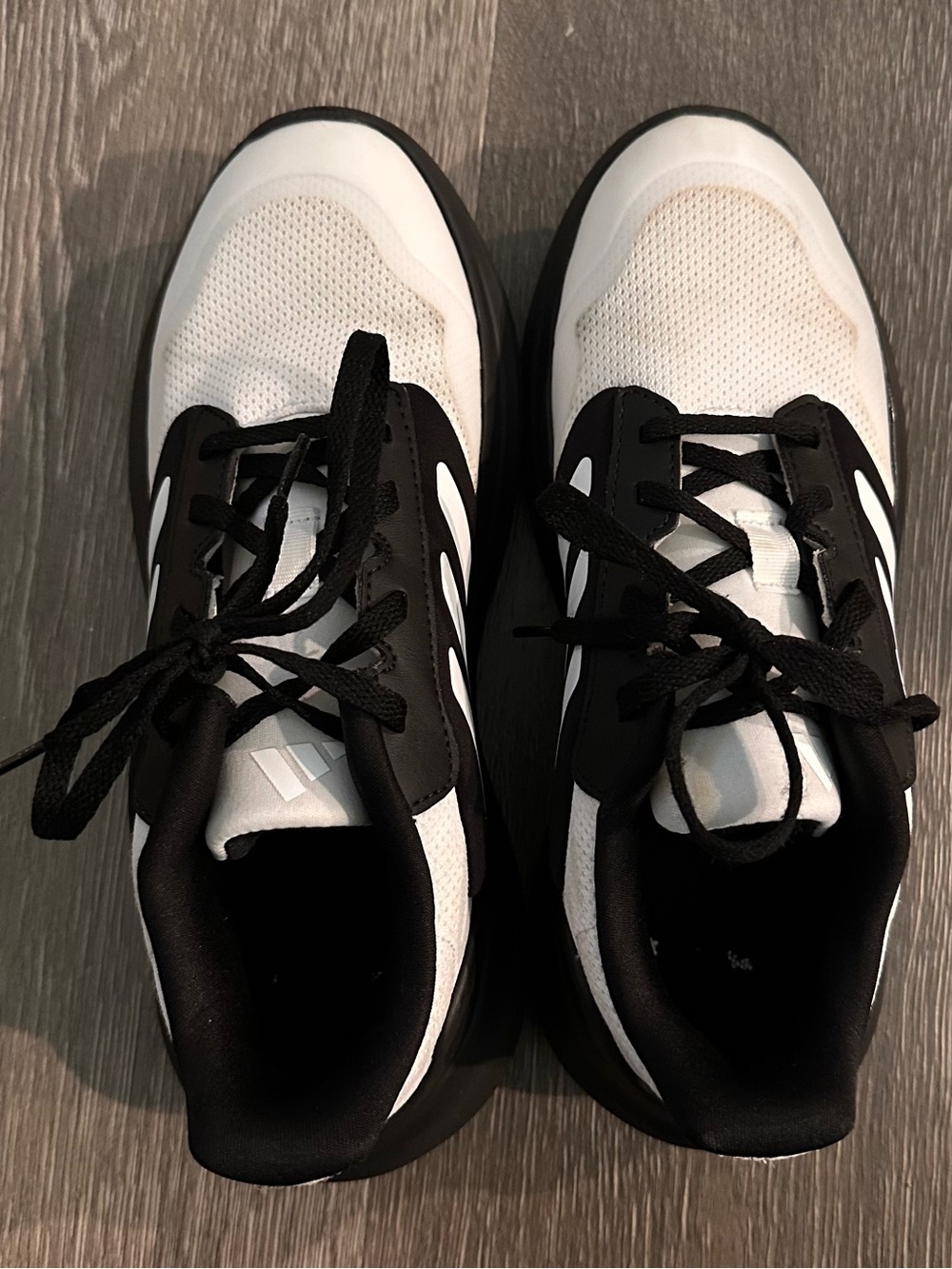 adidas Kids Black and White Mesh Sneakers